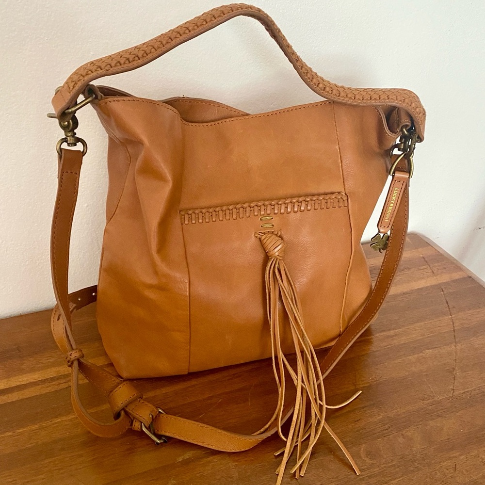 Lucky Brand Tan Leather Cross-body & Shoulder Bag